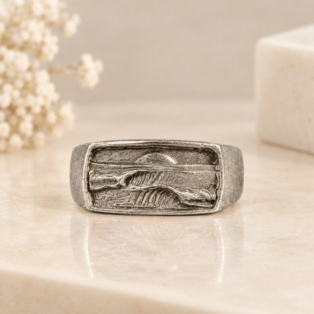 Dawn Patrol Ring | Hand Carved Surf Wave Ring