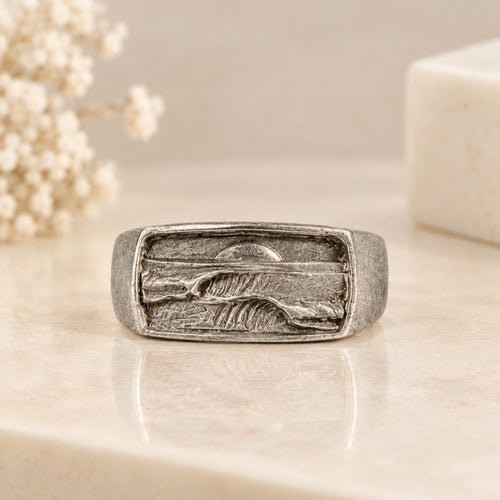 Dawn Patrol Ring | Hand Carved Surf Wave Ring