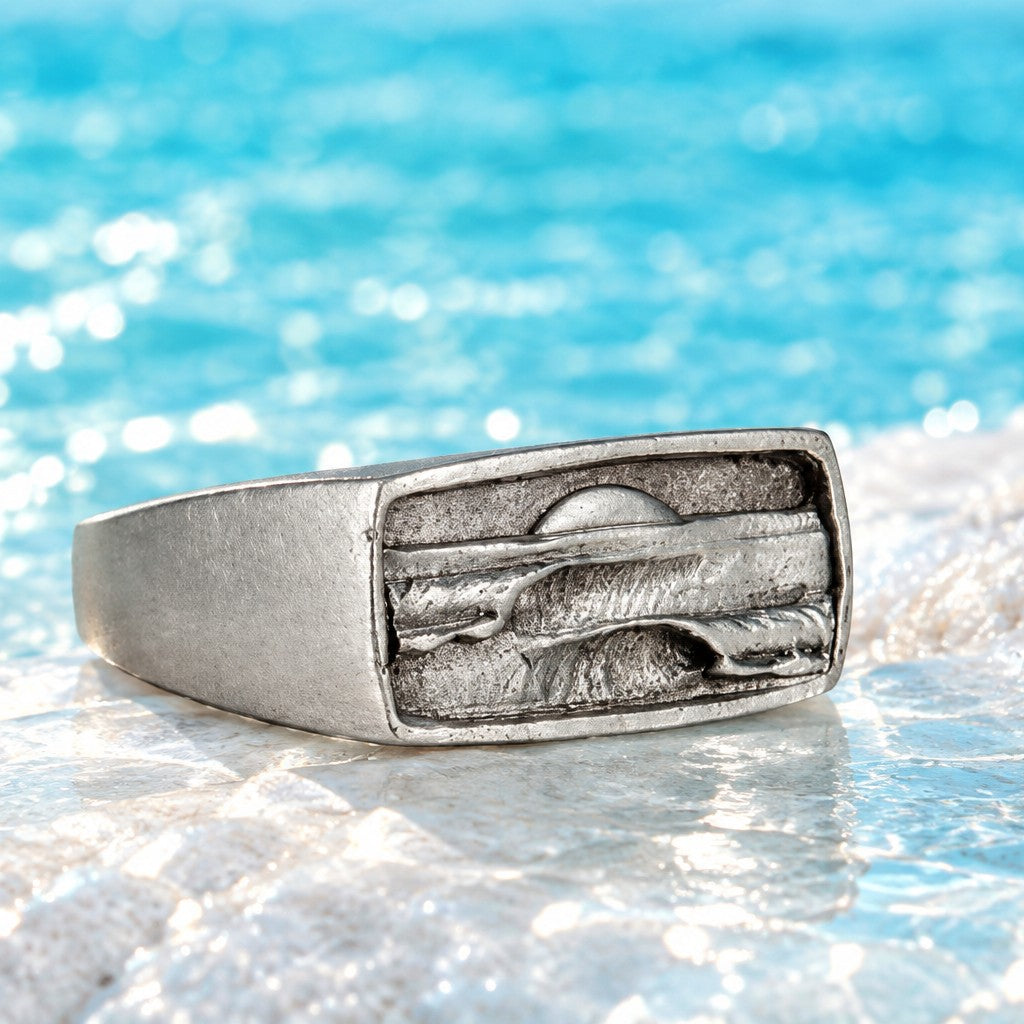 Dawn Patrol Ring | Hand Carved Surf Wave Ring